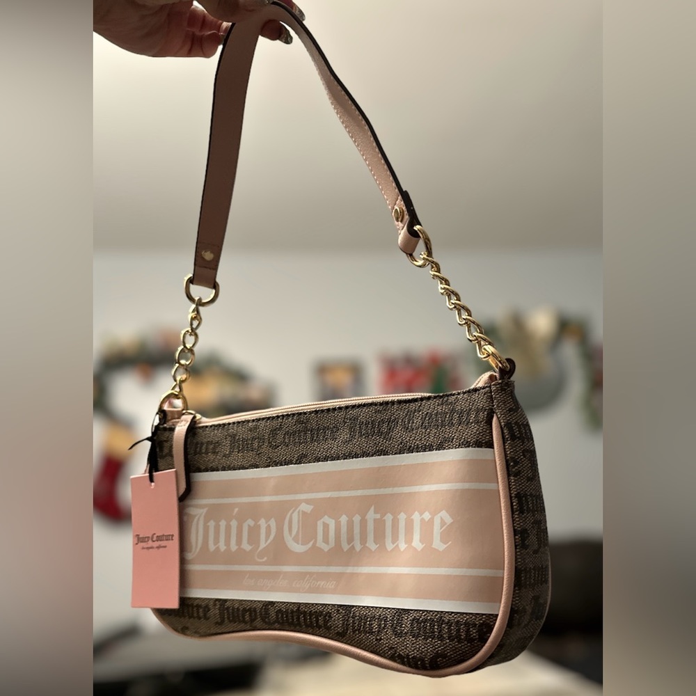 Juicy Couture taupe dk brown with pink fashionista and shoulder bag *NWT